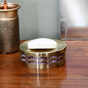 Porte-savon décoratif en métal, porte-savon de salle de bain contemporain en acier inoxydable - Product Image 1