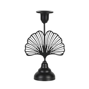 เชิงเทียนเหล็กที่หรูหราและมีคุณภาพที่เหนือกว่าพร้อมใบแปะก๊วยสำหรับตกแต่งโต๊ะในบ้านและงานแต่งงาน - Product Image 1