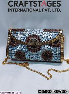 Craftstages International Handcrafted Metal <b>Clutch</b> Bag Chain Ethnic Designer Evening Sling Purse for Women 1-1.9L Capacity - Product Image 5