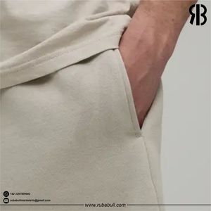 Shorts Bermuda en Coton Beige Uni pour Hommes, Taille Élastique, Décontractés, Respirants, Taille Moyenne, avec Poches, Shorts de Haute Qualité pour Unisexe - Product Image 6