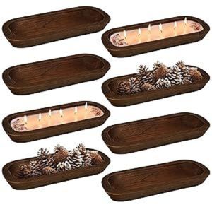 Cuencos de Cera de Madera Premium al por Mayor |   Bandejas de Madera Ovaladas Hechas a Mano para Velas |   Tazón para masa estilo rústico vintage al por mayor - Product Image 6
