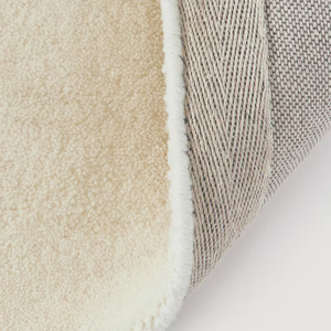 Tapis en laine tufté à la main, motif abstrait lait pêche, style moderne, inspiration mid-century, tapis rectangulaire fait main pour salon - Product Image 4