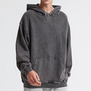 Sudadera con Capucha Extra Grande para Hombre, Estilo Vintage, Lavado Ácido, Mezcla de Algodón Grueso, para Uso Diario y Casual - Product Image 2