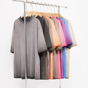 เสื้อ380gsm ผู้ชายทรงหลวมโอเวอร์ไซส์ผ้าคอตตอน100% ไหล่ปล่อยชายเสื้อสตรีทไฮน้ำหนักมาก - Product Image 1