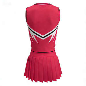 Ensemble d'uniformes de cheerleading pour filles et adultes, en laine/soie teinte en pièce, respirant, élastique, de haute qualité, 280g, avec impression par transfert thermique - Product Image 2