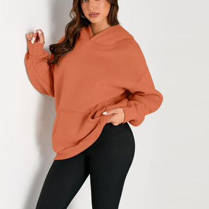 Nueva Sudadera con Capucha para Mujer, Holgada, de Manga Larga, con Hombros Caídos, Deportiva, de Algodón y Felpa - Product Image 2