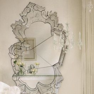 Miroir mural vénitien de style antique |   Miroir baroque décoratif de luxe |   Grand miroir d'appoint vintage pour le salon - Product Image 1