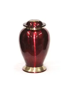 Urna de cremación de latón, acabado de mármol rojo de la mejor calidad, para cenizas humanos, directa de fabricación, precio barato