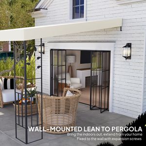 Gazebo in Metallo Bianco Crema 3x3 Metri per Esterni, Ideale per Villa, Cortile o Parco, con Fori di Drenaggio per Giardino - Product Image 6
