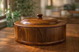 Caja de Almacenamiento Cuadrada de Madera Pulida Hecha a Mano con Compartimentos Divididos para Nueces, Frutos Secos, Decoración de Mesa, Artesanía - Product Image 6