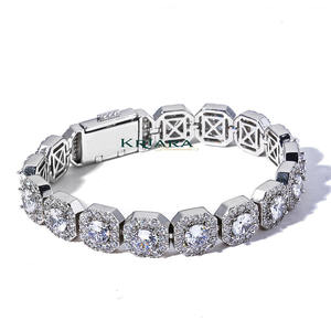 กำไลข้อมือเพชรทรงคุชชั่นเคลือบทองคำขาว 18K สำหรับผู้หญิง ขายดีที่สุด ดีไซน์หรูหราสำหรับงานแต่งงาน มีจำหน่ายจำนวนมาก - Product Image 2