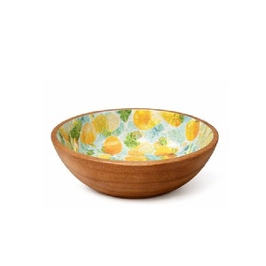 Bol de service en bois d'acacia très tendance, finition émaillée, décoratif, sûr pour les aliments, bol à salade, pour collations, élégant et rustique - Product Image 1
