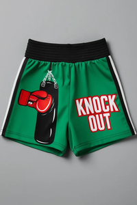 Shorts de boxe en polyester de qualité supérieure, impression par sublimation personnalisée, logo brodé, respirant, entraînement en salle de sport - Product Image 6