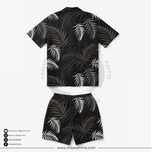 Ensemble chemise hawaïenne et short de plage pour homme grande taille, imprimé par sublimation, motif cocotier, manches courtes, décontracté, coupe oversize - Product Image 4