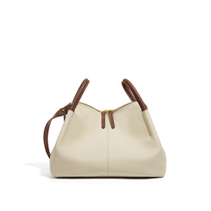 Sac fourre-tout en cuir véritable pour femme, fermeture éclair, bandoulière réglable, poignées souples, poche intérieure, idéal pour la gym et le quotidien - Product Image 5