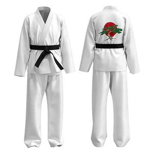 Uniformes de karaté unisexes 100% coton en deux pièces, combinaisons de judo et de karaté de couleur blanche pour adultes, prix bas, prix de gros - Product Image 6
