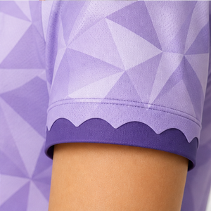 Custom Lavender Geometric Polygon Print <b>Womens</b> <b>Polo</b> <b>Shirt</b> Quick Dry Breathable Short Sleeve Golf Tennis Uniform WPS-0706 - Product Image 6