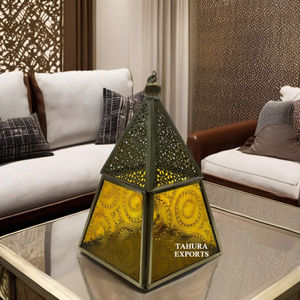 Classy <b>Glass</b> <b>Lantern</b> With Clear Panels And Soft Glow That Adds Sophistication To Indoor And Outdoor Decor For Ramadan Decoration - Product Image 1