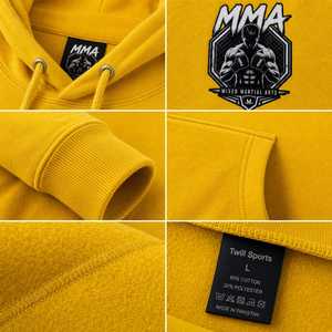 Sudadera con Capucha de Forro Polar para Hombre con Logotipo de MMA, Amarilla, Corte Regular, Diseño con Bolsillos, Ropa Casual de Invierno, 100% Algodón, Antiarrugas - Product Image 4
