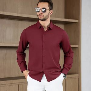 Tenues de bureau décontractées pour hommes, automne, formelles, deux pièces, chemise à manches courtes unie, pantalon long, haute qualité - Product Image 6