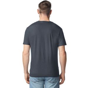 Camiseta de Cuello en V para Hombre, Color Gris Oscuro, Ligera, Suave, Transpirable, Manga Corta, Informal, Básica, Mezcla de Algodón, para Uso Diario - Product Image 3