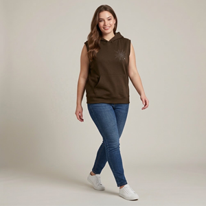 Felpe con <span class=keywords><strong>Cappuccio</strong></span> <span class=keywords><strong>Senza</strong></span> Maniche in Cotone 100% Personalizzate all'Ingrosso, Vestibilità Regolare, Stampa Grafica, per Palestra e Uso Casual - Product Image 4