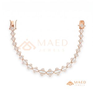 Rose Gold Moissanite Fine Chain Link Bracelet Fashion Jewelry Daily Wear Gift Style For <b>Men</b> Women Los Angeles Trend - Product Image 6