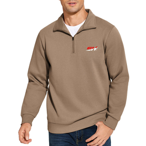 Sweat-shirt à col zippé pour homme, doublure en polaire douce, pull à demi-zip, haut décontracté chaud, coupe confortable pour les activités quotidiennes en hiver - Product Image 1
