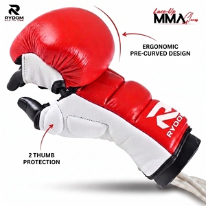 Top selling Custom MMA Sparring Gloves 2026 Leather Lace-Up High Quality MMA Training GloveS Best Price PU Leather Boxing Gloves - Product Image 1