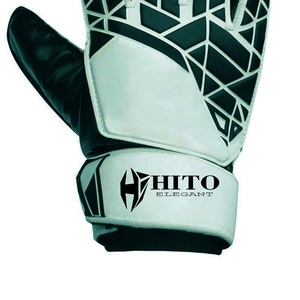 Guantes de Portero de Fútbol de Látex Alemán Blanco y Negro con Diseño Personalizado de la Mejor Calidad, 4mm de Látex Alemán, Corte Negativo - Product Image 4