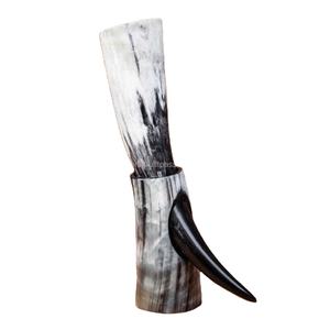 Authentique corne à boire viking avec support, faite à la main, polie, imperméable, corne de buffle naturelle, style animal - Product Image 3