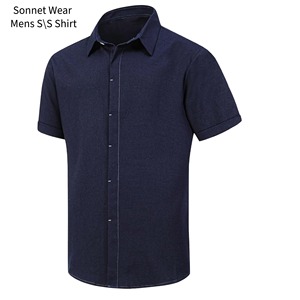 Chemises unies à manches courtes pour hommes - Product Image 3