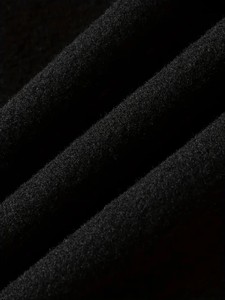 Manteau long pour homme en laine/polyester, col à revers, simple boutonnage, coupe classique, noir, anti-plis - Product Image 3
