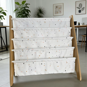 Estantería para Libros Infantiles de Madera Estilo Terrazo 3 Sprouts, Estante de Almacenamiento Ecológico para Niños para Sala de Estar y Dormitorio - Product Image 1