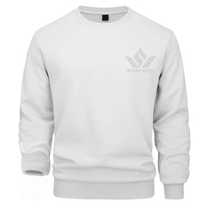<b>Men's</b> <b>Red</b> Crew Neck <b>Sweatshirt</b> Regular Fit Knitted Pullover 100% Cotton Casual Long Sleeve Solid Color Autumn Wear - Product Image 2