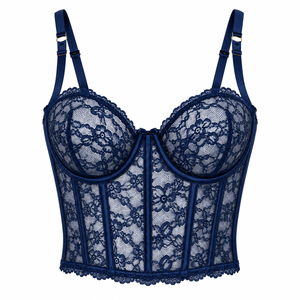 Haut Corset en Dentelle pour Femme, Style Bustier en Maille Florale, Camisole Élégante Vintage Sexy, Lingerie, Vente en Gros, OEM, ODM, Vêtements Personnalisés - Product Image 1