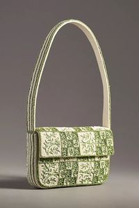 Sac à bandoulière de luxe fait main avec perles, sac à main pour femme brodé géométrique - Product Image 2