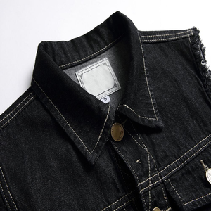 Chaleco Utilitario de Mezclilla Transpirable Antipilling Estilo Japonés con Cuello en V para Hombre, Chaleco sin Mangas con Múltiples Bolsillos y Cremallera Frontal, Camisa Cargo - Product Image 5