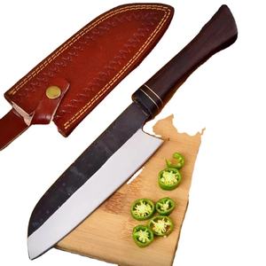 Cuchillo de Chef de Acero al Carbono de 13 Pulgadas Hecho a Mano por Ahmad Fabric con Funda de Cuero y Mango Elegante Personalizable - Product Image 1