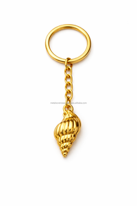 พวงกุญแจเปลือกหอยตกแต่งสไตล์ชายหาด จี้เปลือกหอยสังข์ ที่ห้อยกุญแจโลหะ สำหรับเป็นของขวัญและของสะสม - Product Image 4
