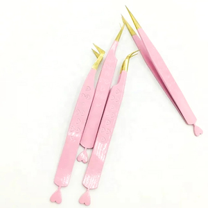 Cœur rose Noël LOGO personnalisé greffage 45 75 90 degrés pointe pointue en acier inoxydable cils impression extension de cils pince à épiler - Product Image 6