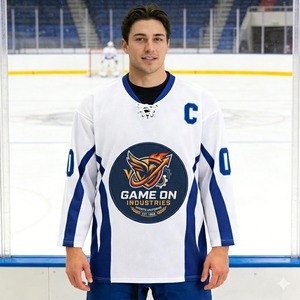 Maillot de hockey personnalisé imprimé par sublimation, 100% polyester, séchage rapide, respirant, écologique, logo personnalisé, multicolores, adulte unisexe - Product Image 1