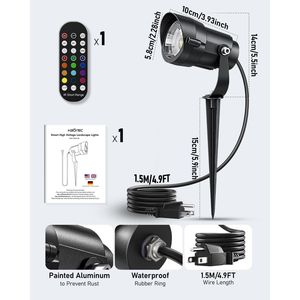 12W Waterproof Dimmable LED Spot Light Halloween Outdoor <b>Remote</b> <b>Plug</b> Timer Color Changing Landscape Lighting for Garden 120V - Product Image 2