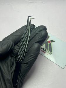 Pinzas para Pestañas Kaamir Profesionales con Recubrimiento de Plasma Negro Antimagnético, Punta Lisa de 12 mm, Alta Precisión, Acero Inoxidable - Product Image 3