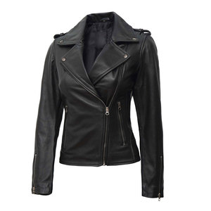 Chaqueta de cuero para mujer con marca personalizada disponible, ropa exterior de primera calidad diseñada para la moda y la comodidad. - Product Image 1