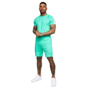 Conjunto de Camiseta y Pantalones Cortos de Verano para Hombre, Transpirable, Informal, de Poliéster/Algodón, 180 GSM, con Colores y Tallas Personalizadas, OEM/ODM Disponible - Product Image 1