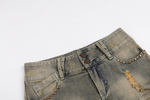 Shorts de mezclilla ultra bajos para mujer, tela vaquera suave y elástica con ajuste contorneado para un estilo veraniego atrevido - Product Image 2