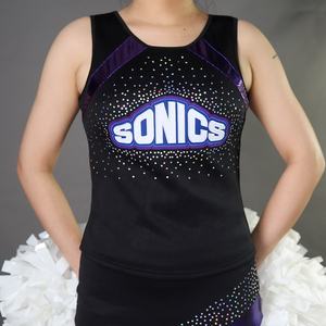 Uniformes de Animadoras Personalizados con Pedrería, 100% Poliéster, Tela Ligera y Transpirable, Diseño Atrevido, Uniformes para Mujeres Adultas - Product Image 3