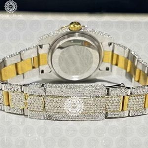 Montre de luxe pour homme Charm_Jewels en acier inoxydable, incrustée de diamants, mouvement mécanique analogique, cadran de 40 mm, résistance à l'eau 10 bars - Product Image 3