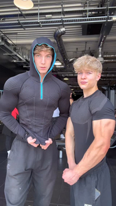 Custom Men Half <b>Zip</b> <b>Hooded</b> Sports T-Shirt Quick Dry Long Sleeve Gym Running Fitness Hoodie OEM Polyester Activewear Manufacturer - Product Image 4
